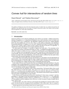 Convex hull for intersections of random lines Daniel Berend and Vladimir Braverman