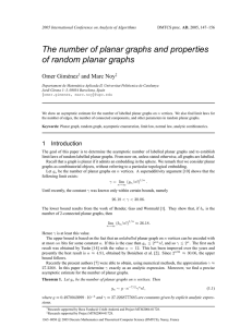 The number of planar graphs and properties of random planar graphs