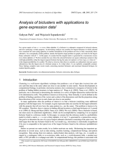 Analysis of biclusters with applications to gene expression data † Gahyun Park