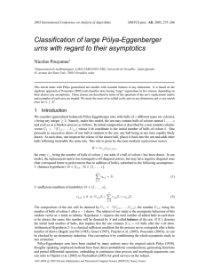 Classification of large P ´olya-Eggenberger urns with regard to their asymptotics