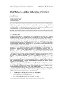 Distribution-sensitive set multi-partitioning Amr Elmasry 2005 International Conference on Analysis of Algorithms AD