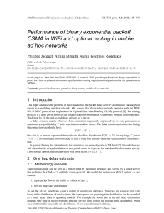 Performance of binary exponential backoff ad hoc networks