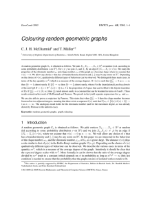 Colouring random geometric graphs C. J. H. McDiarmid and T. M¨uller EuroComb 2005
