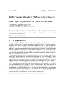 Deterministic Random Walks on the Integers Joshua Cooper , Benjamin Doerr