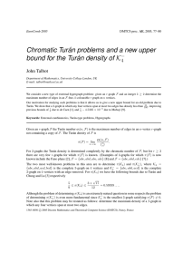 Chromatic Tur ´an problems and a new upper − 4