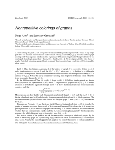 Nonrepetitive colorings of graphs Noga Alon and Jarosław Grytczuk EuroComb 2005
