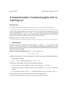 A characterization of extremal graphs with no matching-cut Paul Bonsma EuroComb 2005