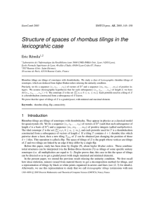 Structure of spaces of rhombus tilings in the lexicograhic case Eric R´emila