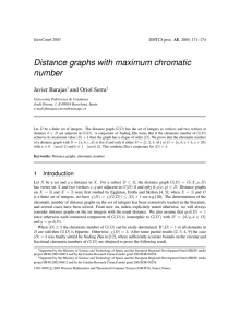 Distance graphs with maximum chromatic number Javier Barajas and Oriol Serra