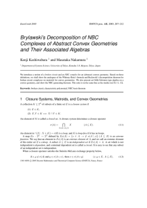 Brylawski’s Decomposition of NBC Complexes of Abstract Convex Geometries Kenji Kashiwabara