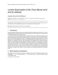 Lyndon factorization of the Thue–Morse word and its relatives