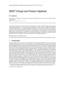 BRST Charge and Poisson Algebras H. Caprasse