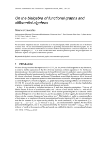 On the bialgebra of functional graphs and differential algebras Maurice Ginocchio
