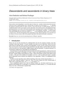 Descendants and ascendants in binary trees Alois Panholzer and Helmut Prodinger