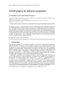 SOUR graphs for efficient completion Christopher Lynch and Polina Strogova