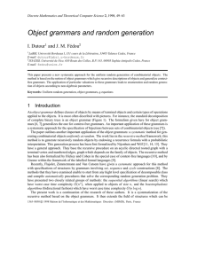 Object grammars and random generation I. Dutour and J. M. F´edou