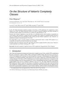 On the Structure of Valiant’s Complexity Classes Peter B¨urgisser †