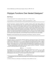 Polytypic Functions Over Nested Datatypes † Ralf Hinze