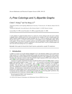 P -Free Colorings and -Bipartite Graphs 4