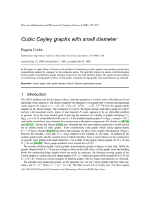Cubic Cayley graphs with small diameter Eugene Curtin received Sep 12, 2000