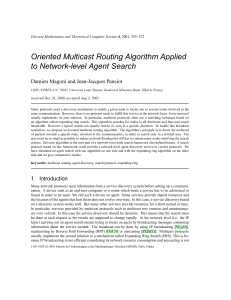 Oriented Multicast Routing Algorithm Applied to Network-level Agent Search