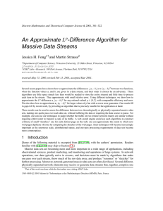 An Approximate -Difference Algorithm for Massive Data Streams L