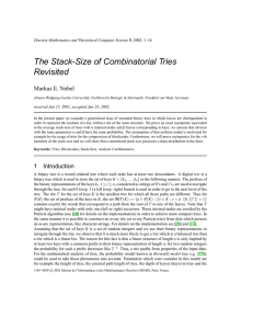 The Stack-Size of Combinatorial Tries Revisited Markus E. Nebel