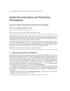 Graph Decompositions and Factorizing Permutations Discrete Mathematics and Theoretical Computer Science