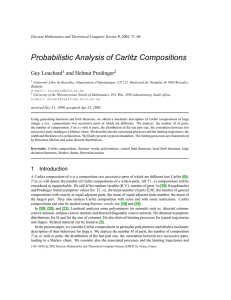 Probabilistic Analysis of Carlitz Compositions Guy Louchard and Helmut Prodinger 1