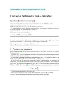 Fountains, histograms, and –identities q Peter Paule