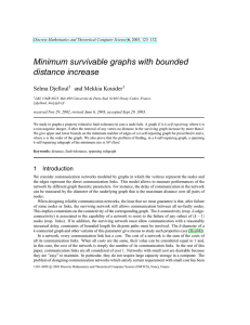 Minimum survivable graphs with bounded distance increase Selma Djelloul and Mekkia Kouider