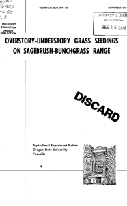 D.rt ON SAGEBRUSH-BUNCHGRASS RANGE OVERSTORY-U N DERSTORY GRASS SEEDI NGS )C' I