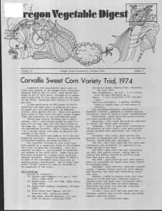 . uctable IPiiies i.eIiofl ye Corvallis Sweet Corn Variety