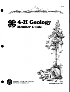 4-H Geology Member Guide EXTENSION SERVICE OREGON STATE UNIVERSITY