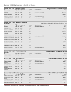 Summer 2009 OSU Ecampus Schedule of Classes