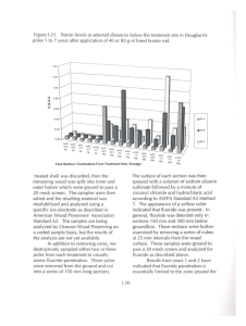 Boron levels at selected distances below the treatment site in... poles 1 to 7 years after application of 40 or...