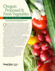 Oregon Processed &amp; Fresh Vegetables O