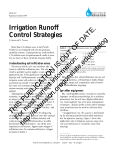 Irrigation Runoff Control Strategies