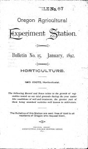 xpemment Oregon Rgricultural HORTICUI-TUR, January, 1892.