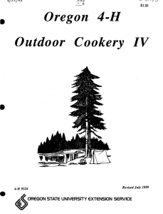 Oregon 4-H Outdoor Cookery IV ORGGON STATG UNIVERSITY GXTGNSION SGRVICG ^I*&gt;[~7