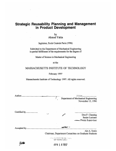 Strategic  Reusability  Planning  and  Management by Ahmed Yahia