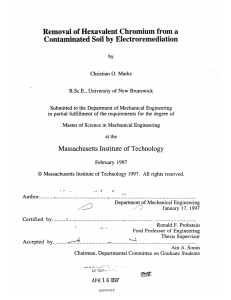 Removal  of Hexavalent  Chromium from  a