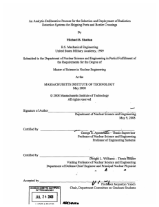 An Analytic-Deliberative  Process  for the  Selection and... Detection Systems  for Shipping Ports  and Border Crossings