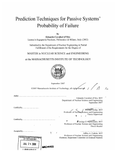 Prediction Techniques  for Passive  Systems' Probability of Failure