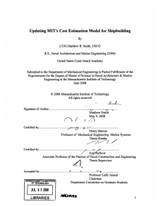 Updating MIT's Cost Estimation Model  for Shipbuilding