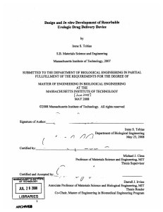 In vitro Urologic  Drug Delivery  Device