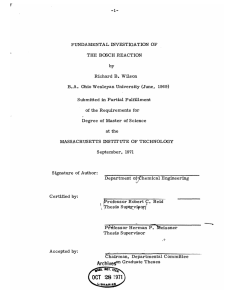 FUNDAMENTAL  INVESTIGATION  OF THE  BOSCH  REACTION by