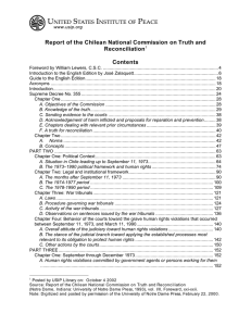 Report of the Chilean National Commission on Truth and Reconciliation Contents