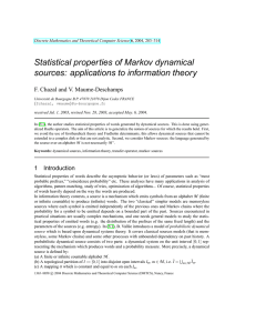 Statistical properties of Markov dynamical sources: applications to information theory