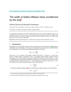 The width of Galton-Watson trees conditioned e † Michael Drmota and Bernhard Gittenberger